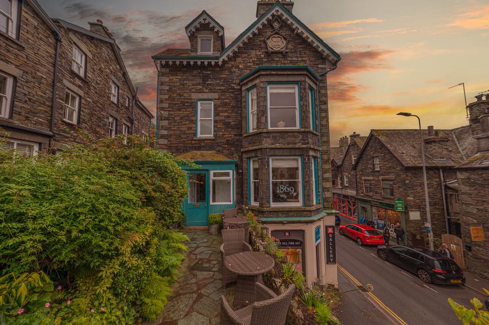 Golden hour at Brathay Cottages.