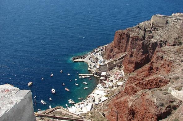 vacation, greek, island, santorini view