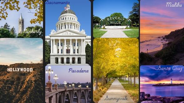 This collage shows 8 other cities in California where short-term rental are allowed.