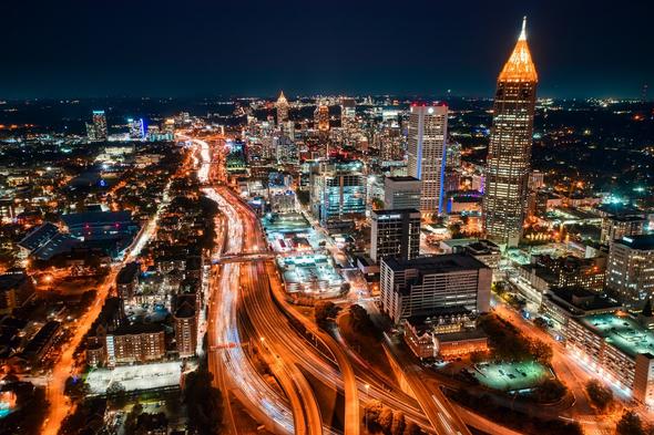 A snapshot of Atlanta city by night.