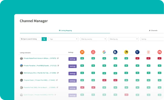 Hostaway Channel Manager dashboard