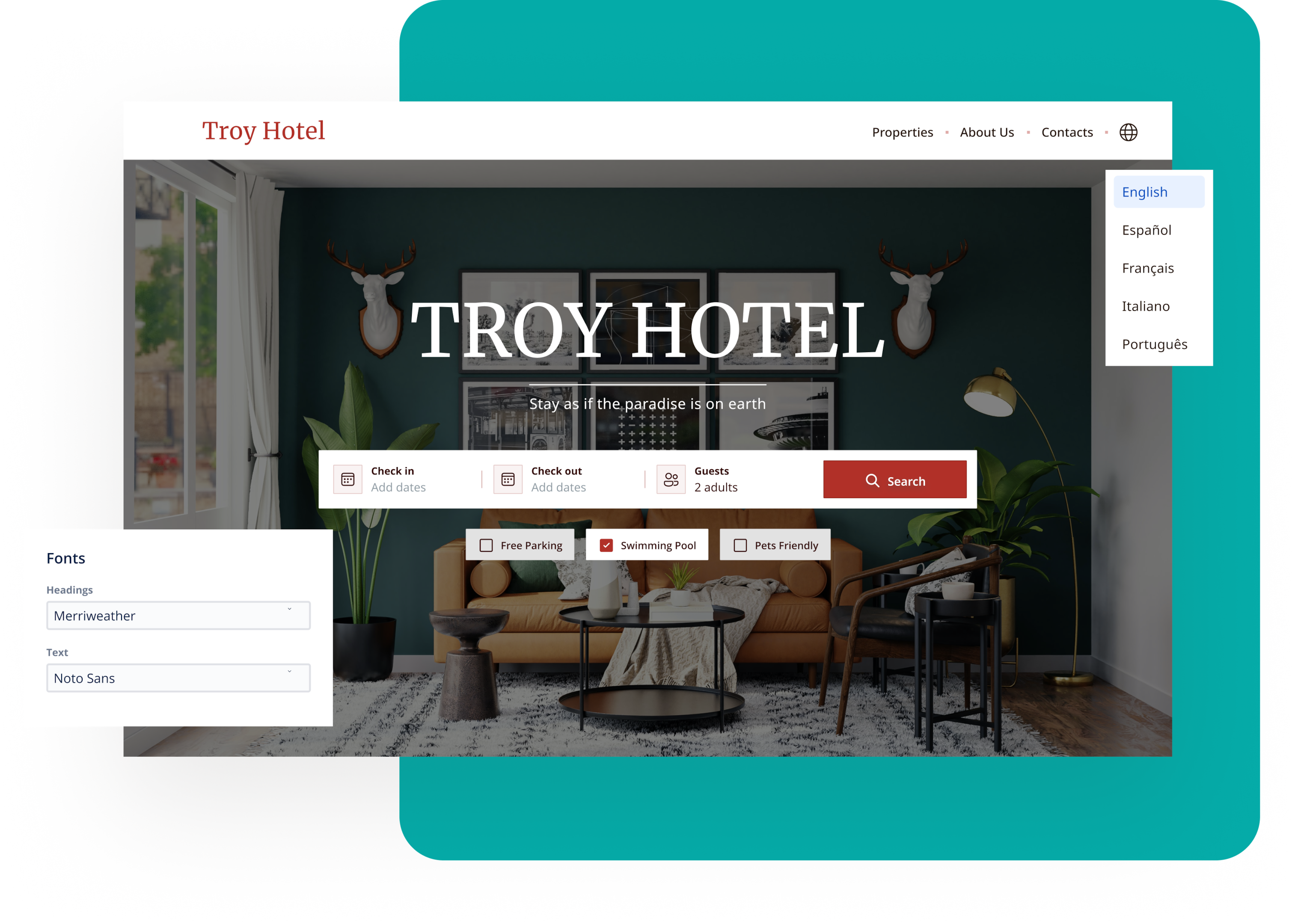 Our great website builder gets you up and running in business so you can start collecting bookings fees without relying on online travel agencies.
