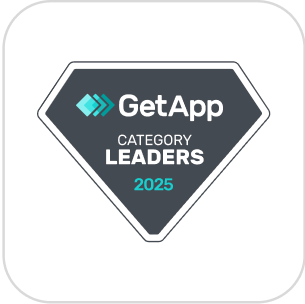 Badge de premio GetApp 2025 - Reconocimiento de la plataforma de gestión de alquileres a corto plazo Hostaway