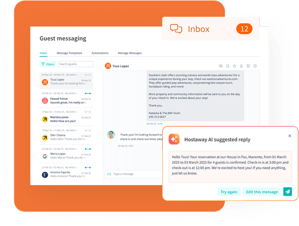 Hostaway unified guest messaging inbox